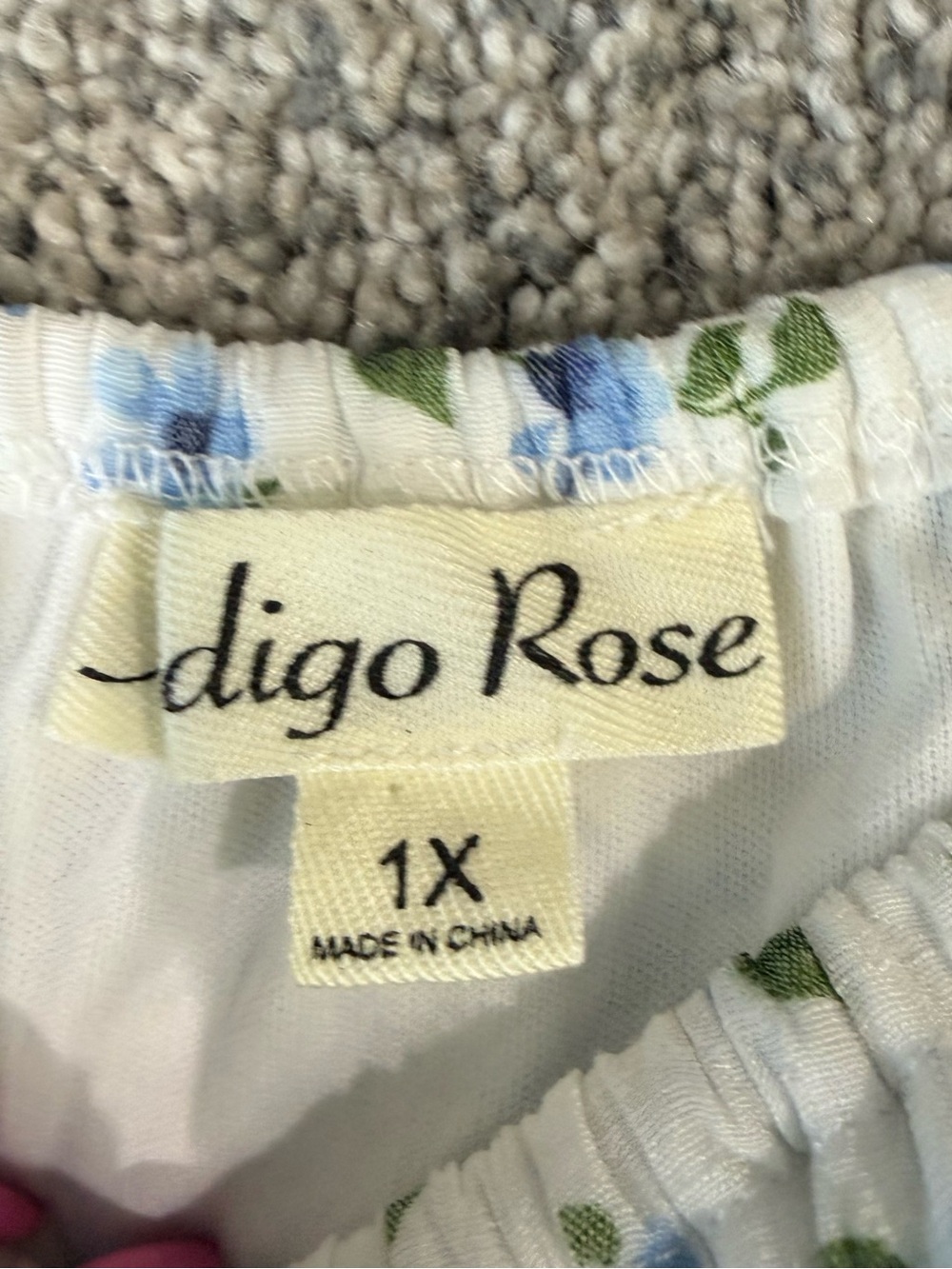 Indigo Rose White Blue Floral Tiered Puff Sleeve Midi Romantic Dress Women’s 1X - Picture 4 of 12